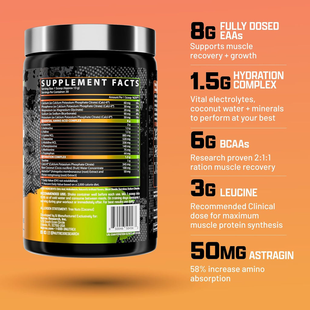 Nutrex EAA Hydration  - Recover Faster, Perform Longer, Hydrate Better